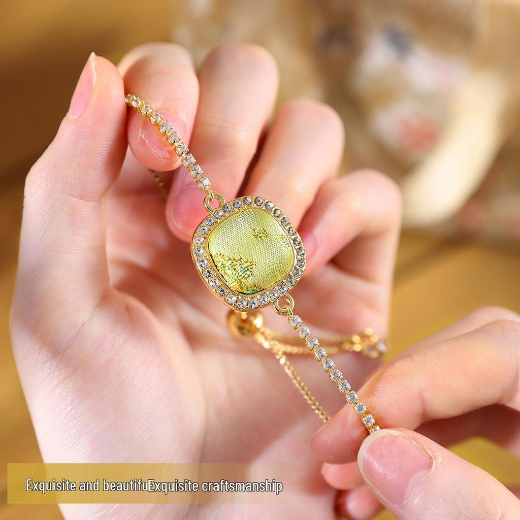 Handmade Song Brocade Bracelet Kit: DIY Base Tray & Jewelry Ornaments for Children's Team Building or Salon Events
