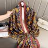 Women Long Scarf Spring Autumn Fashion Floral Pashmina Shawl Wrap Silk Feeling Female Foulard Bufanda Scarves Beach Poncho