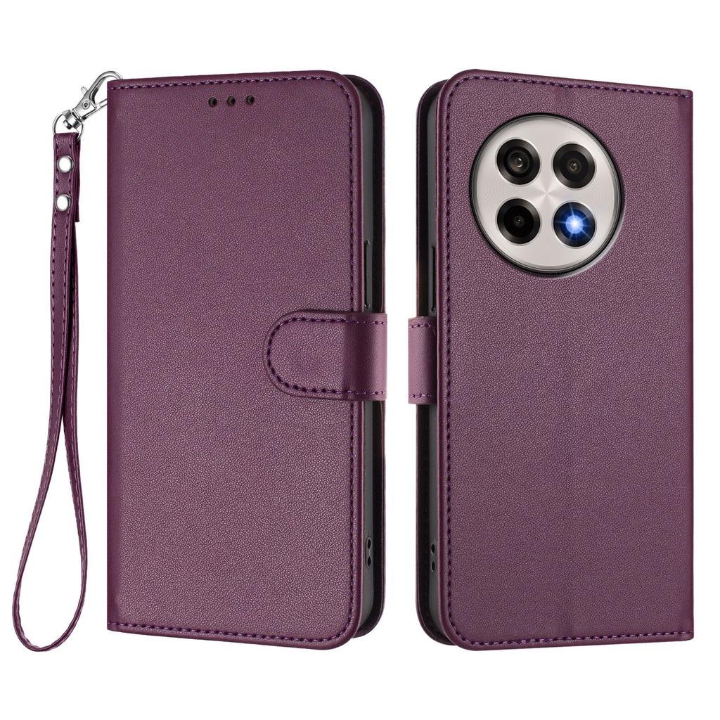 For OnePlus Ace 5 Pro 5G/OnePlus 13R 5G Leather Case Wallet Stand Phone Cover with Wrist Strap