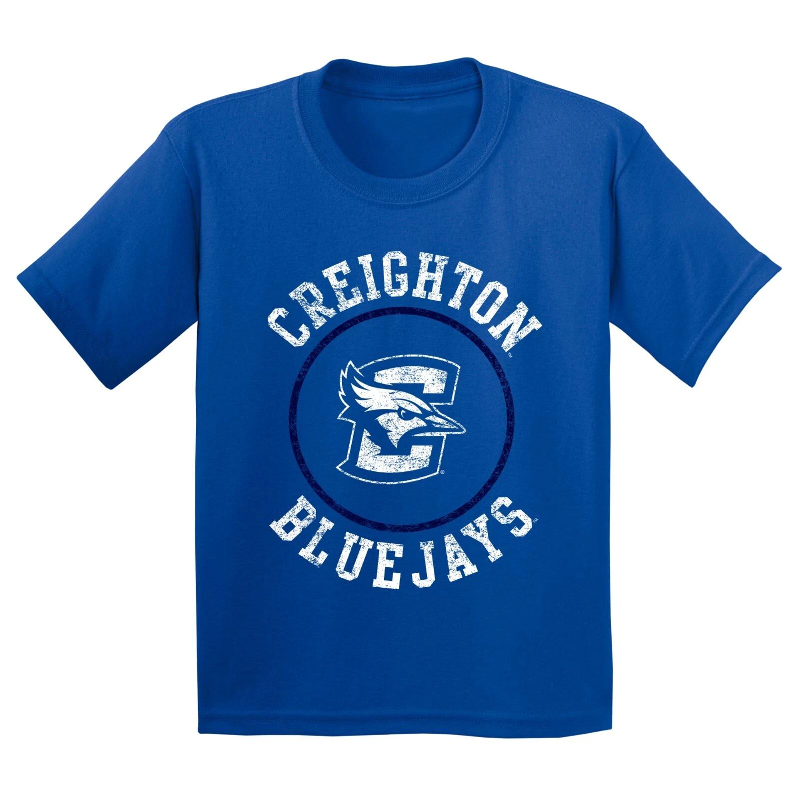 Creighton Bluejays Distressed Circle Logo Youth T-Shirt - Royal L