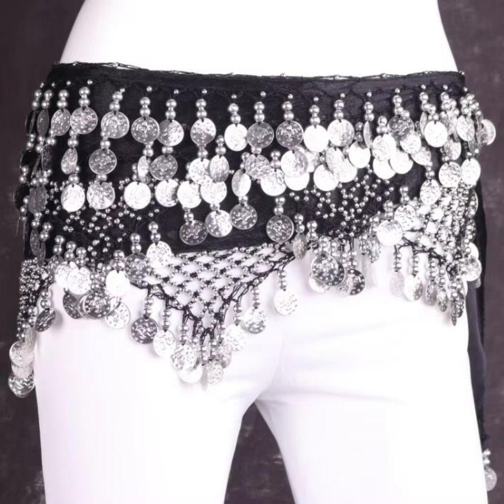 Glitter Sequins Belly Dance Waist Chain Creative Belly Dance Hip Scarf Dancer Accessories