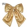 Durable Polyester Bows for Seasonal Decor Christmas Large Bow Pendant with Sequin, Multi-Layered Glitter Decorative Hanging Holiday Parties Ornament,