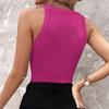 Women Vest Round Neck Sleeveless Shiny Sequin Decoration Tank Tops Hollow Design Slim Fit Camisole Daily Wear