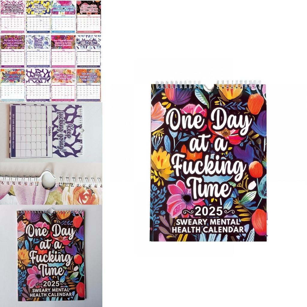 2025 Blauer Spiral-Kalender für psychische Gesundheit Stilvoller und funktionaler 12-Monats-Wandkalender