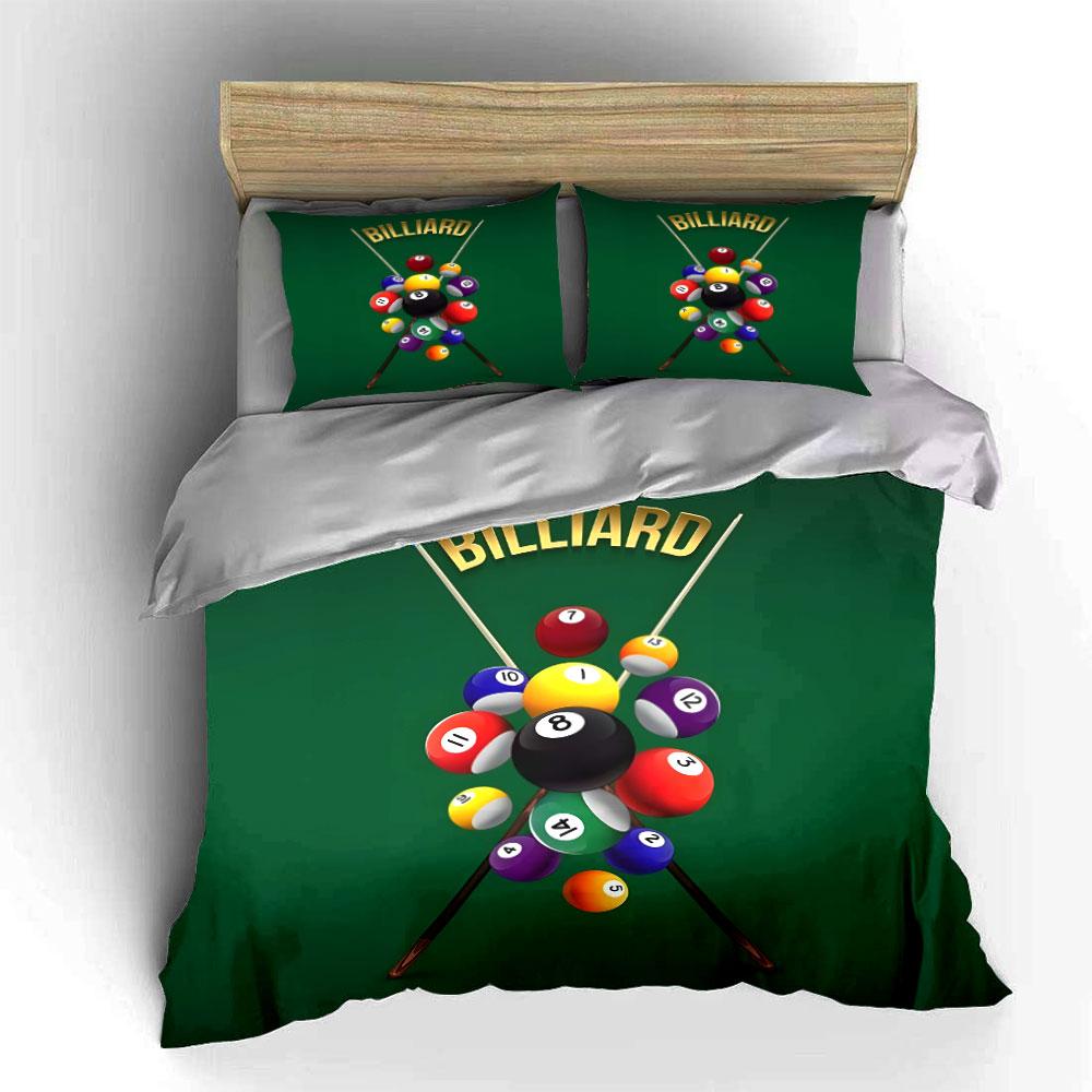 Set de Bolas y Tacos de Billar Múltiples Tamaños Habitación Infantil y de Adultos Exquisito Juego de Ropa de Cama de 3 Piezas, Regalo