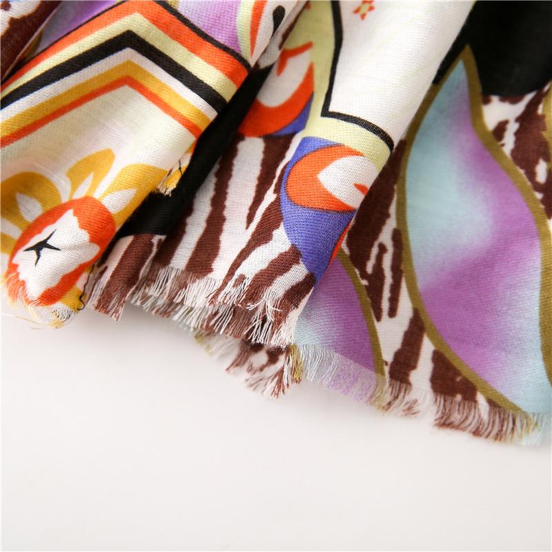 Women'S Fashion Printed Handkerchief, Luxury Style Sunshade Scarf, New Fringe Shawl for Outdoor Travel