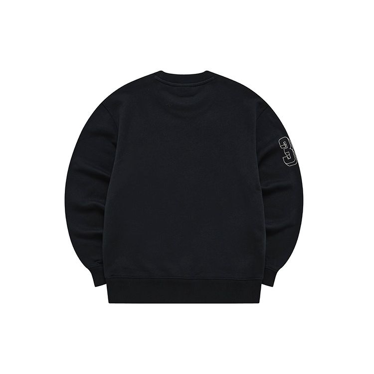 Fila Fusion Solid Color Letter Print Pullover Round Neck Long Sleeve American Sweatshirt Women Sweatshirt Black T11W245207F-BK