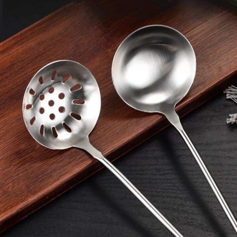 6Pcs Cooking Tools Set 304 Stainless Steel Wooden Handle Shovel Colander Soup Spoon Spatula Cookware Household Kitchen Utensils