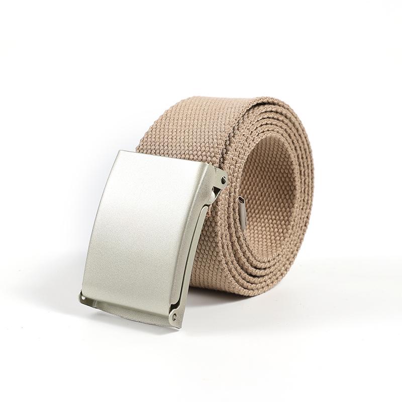 Unisex Universal Webbing Belt with Alloy Buckle - No-Hole Candy Colors, Simple & Versatile Design