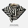 New Striped Triangle Scarf Women's Wool Knitted Scarf Korean Version Ins Outer Warm Small Scarf