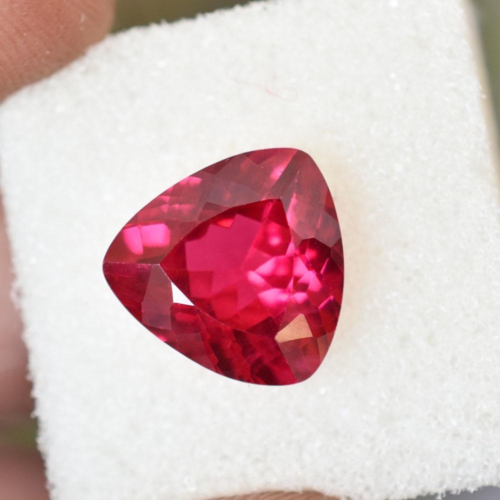 EXCELLENT Trillion Cut 6 Ct CERTIFIED Natural Red Ruby Loose Gemstone