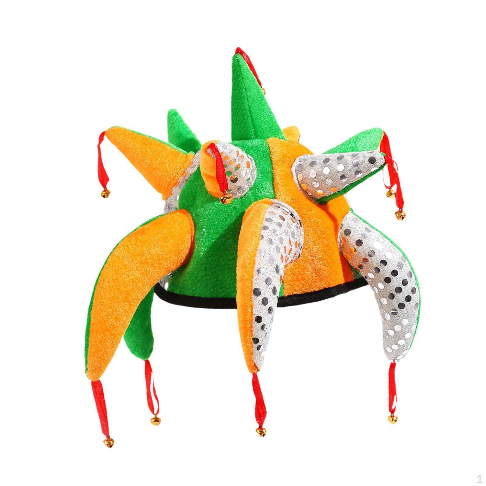 

Court Hat Headwear with Bells Costume Accessory for Mardi Gras Masquerade