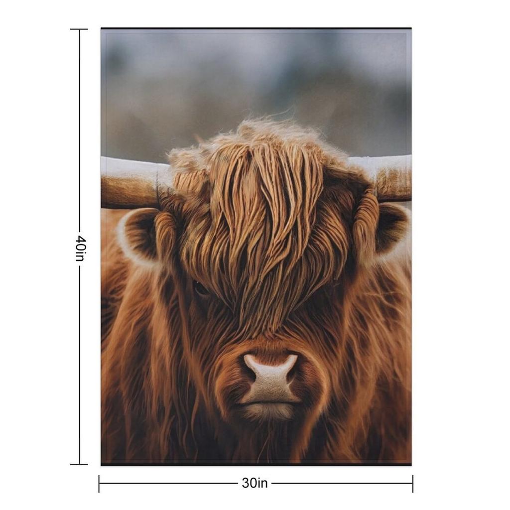 Der Große, Hochlandrind in Farbe Überwurfdecke Flanellstoff Beschwert Shaggy Schwere Decken