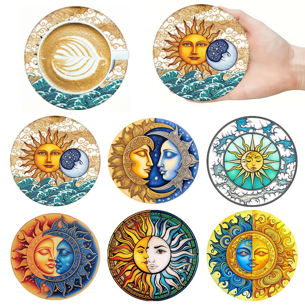 

6 шт. деревянных красочных узоров с противоскользящим покрытием для художественных подставок, штабелируемых подставок под столовые приборы для домашнего декора