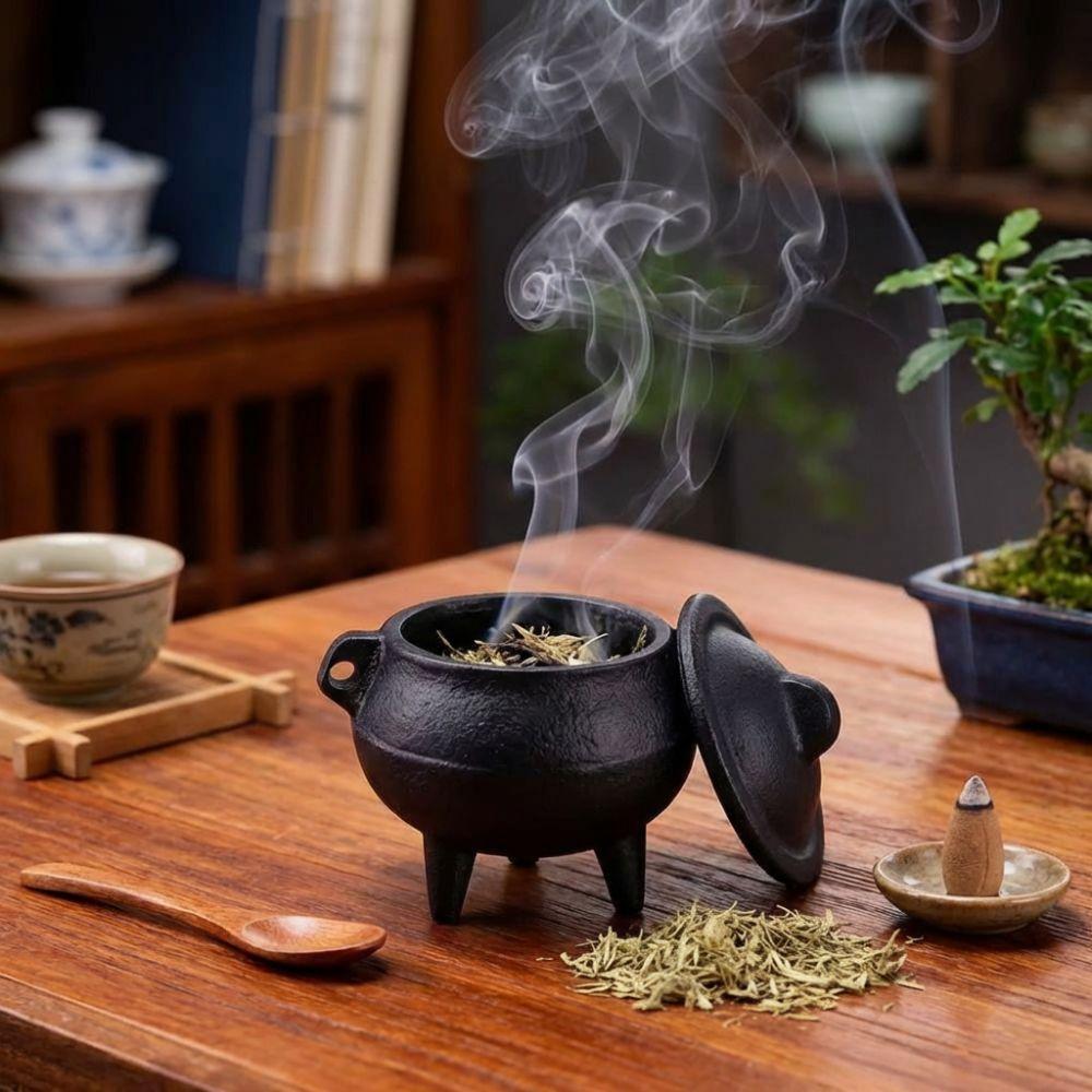 Retro Incense Stick Stove Black Three Legs Pot Creative Aromatherapy Stove Halloween Decoration