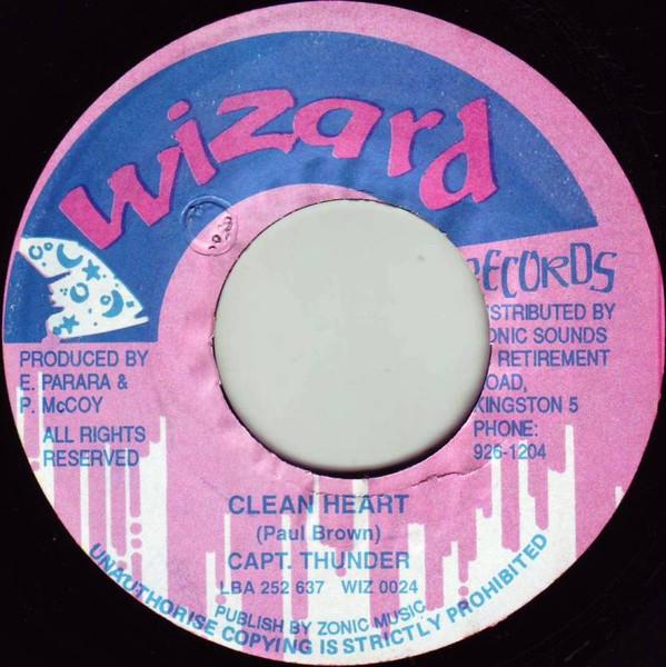 

7inch Record CAPTAIN THUNDER - Clean Heart none Wizard 1992 Jamaica Reggae, Ska & Dub