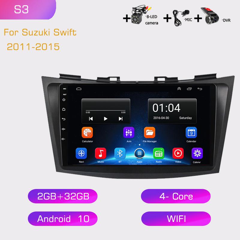 2din 8G+128G Android 10 Car Radio Multimedia Player Carplay Auto GPS Navigation NO DVD For Suzuki Swift 4 2011-2015