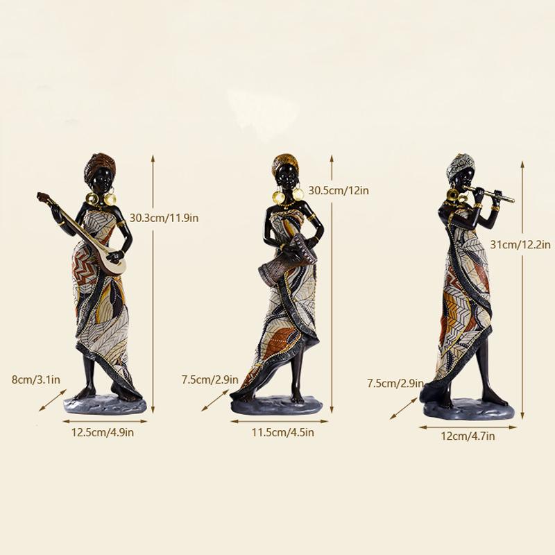 NORTHEUINS Pryskyřice Vintage Africké Řemesla Ornament Černé Ženy Umění Socha Domácí Obývací Pokoj Dekorace Stolní Dekorace Figurky Pro Interiér