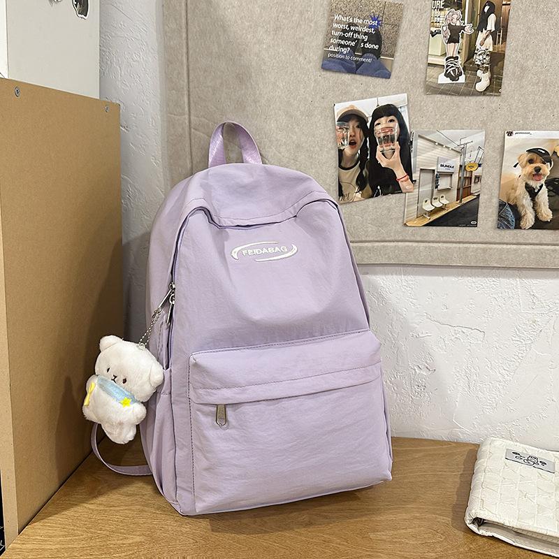 College style schoolbag for girls Junior high school students Simple large-capacity computer backpack Casual high school students Travel backpack tide
