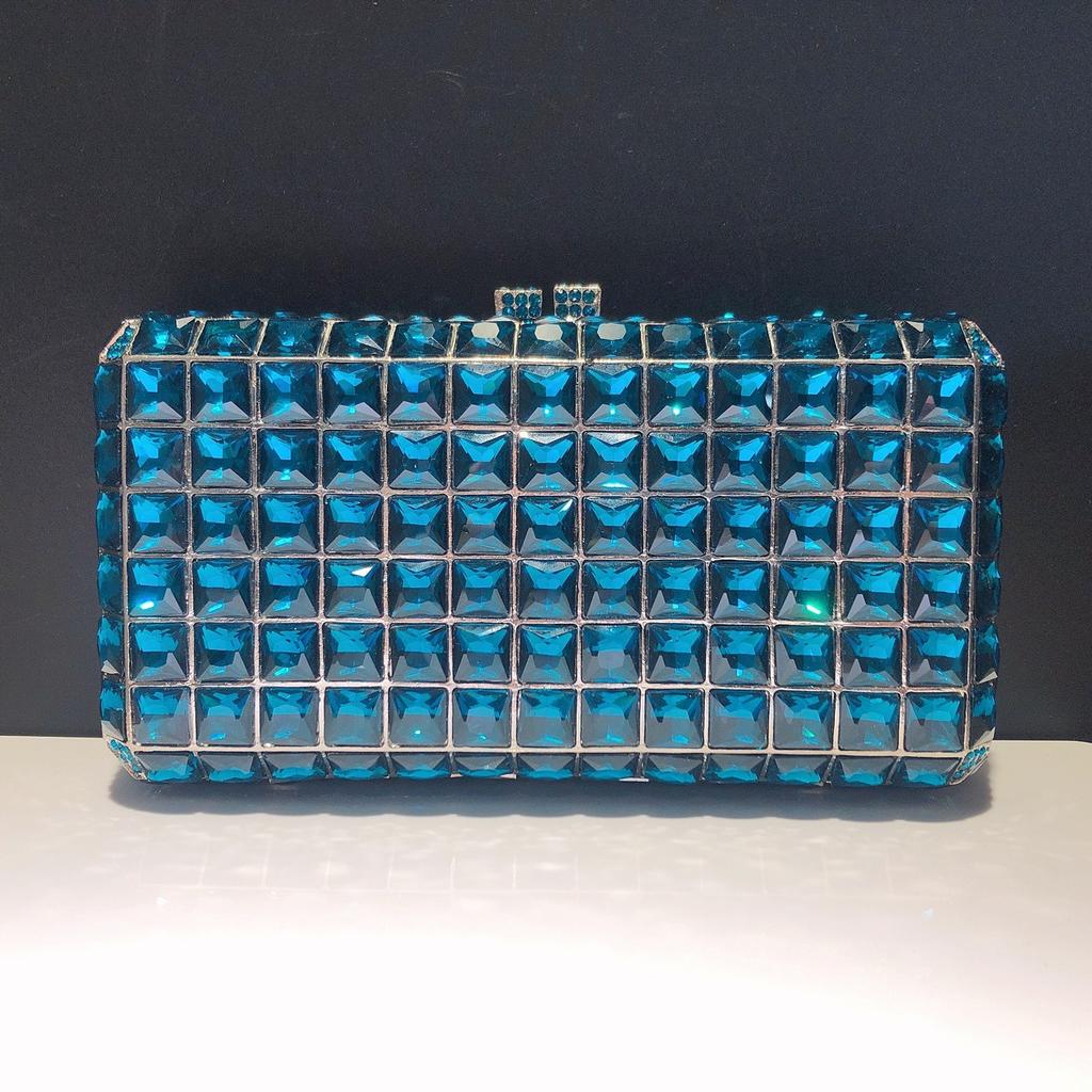 Women Purple Crystal Clutch Purse Stones Evening Bags Hollow Out Wedding Party Clutches Bags Lady Shoulder Bags Handbag
