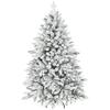 Artificial Christmas tree with snow flocking, 150 cm, Christmas tree with 768 branches, foldable metal stand, green
