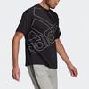 adidas Casual Sporty Printed Crew Neck Short-sleeve T-shirt for Men, Black