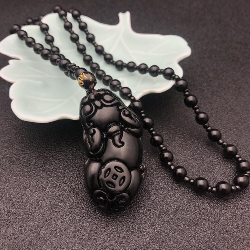 Unisex Chinesische Pixiu Anhänger Halskette Mode Charm Schmuck Geschnitzte Segen Perle Halskette Männer Frauen Glück Schmuck