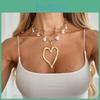 Modern Style Alloy Heart Shape Necklace With Multilayer Design For Office Wear