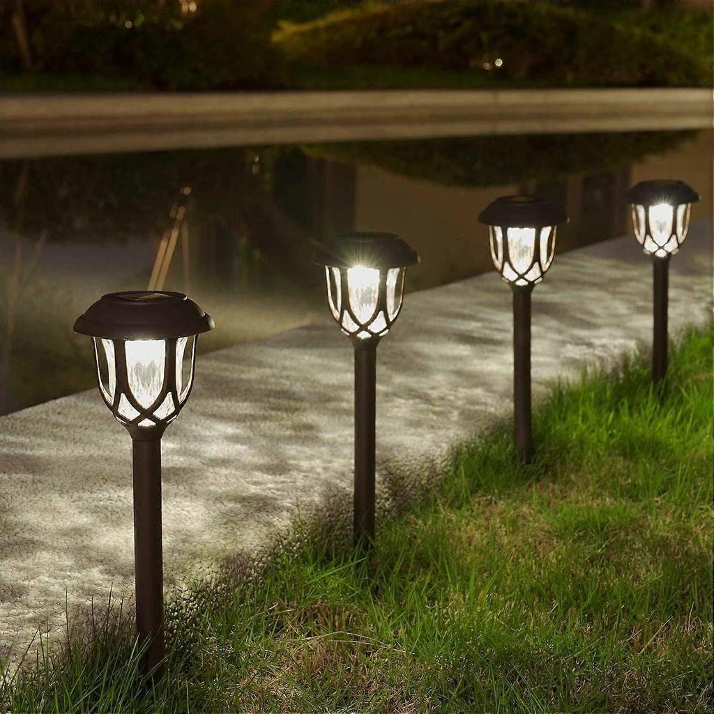 SCSYV 10 Pack Solar Lights Outdoor Decorative, Solar Pathway Lights Outdoor, Solar Powered Garden Yard Lights for Walkway Sidewalk Driveway.