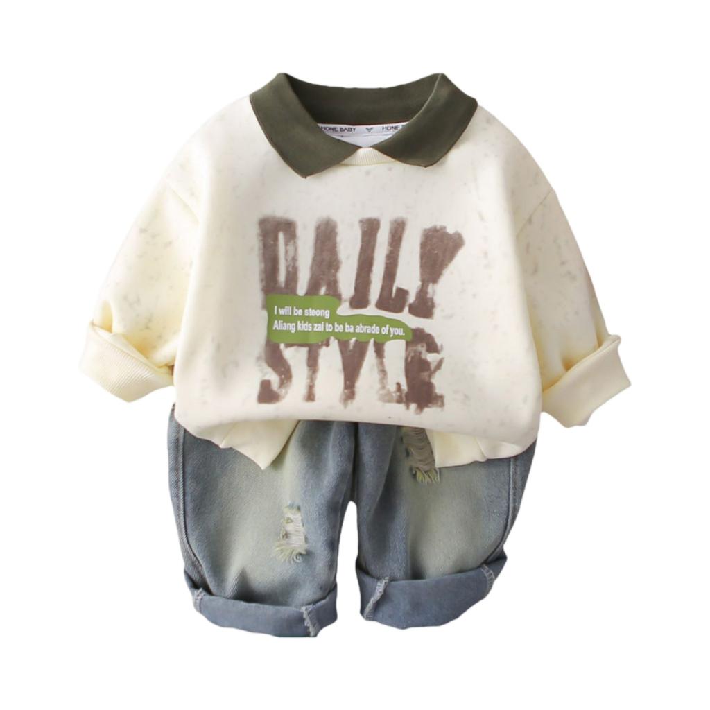 Kids Casual Long-Sleeve Set, Comfortable Daily Wear Outfits