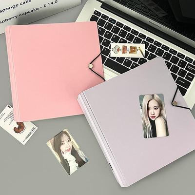 Kawaii 4 Grid Binder Kpop Po Card Collect Book Large Capacity Idol Po Album Pocards Holder Storage Book Stationery