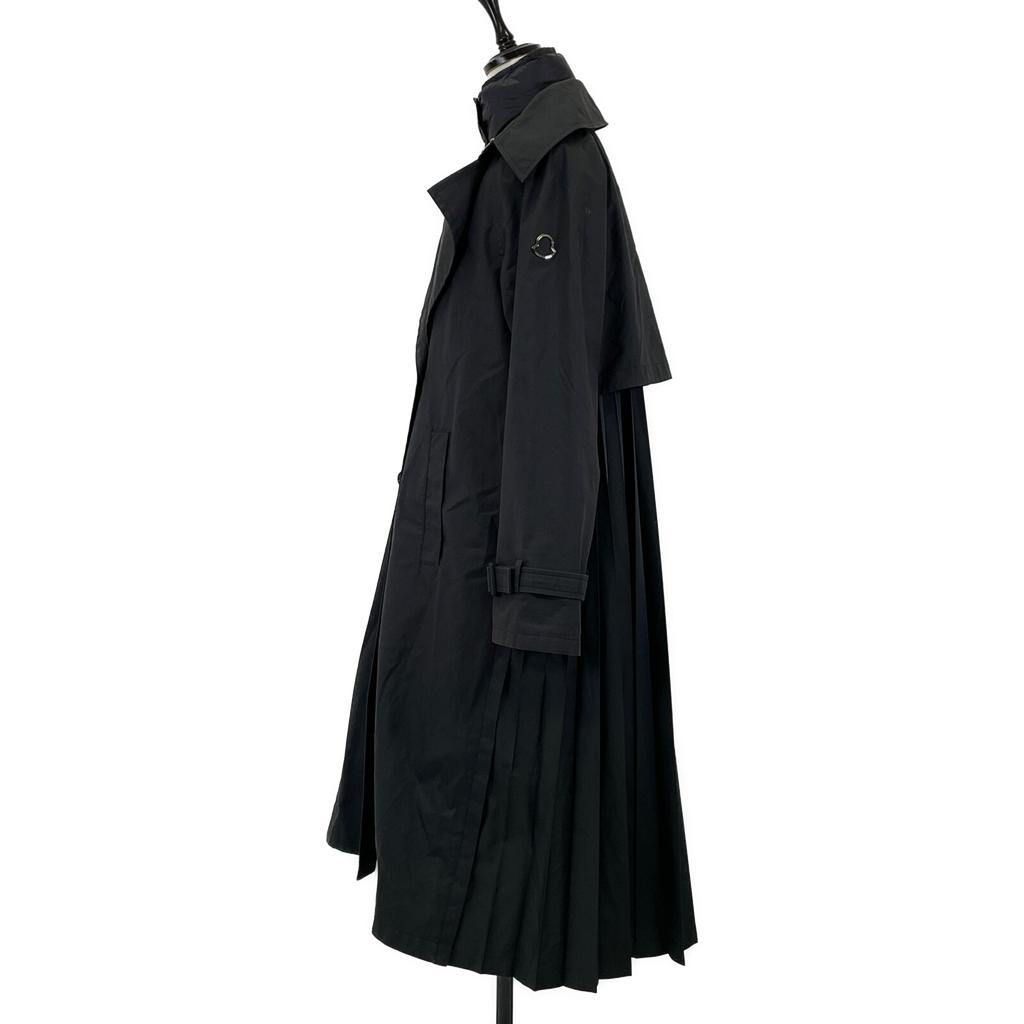 Moncler EBIHENS 2WAY Pleated Switching Trench with Inner Down Vest Coat 1 blackUsed