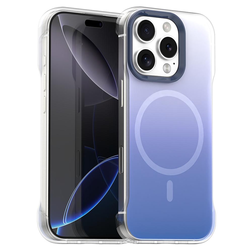 For iPhone 16 Pro Max Magnetic Case Gradient Design Borderless IMD TPU+PC+PET Phone Cover