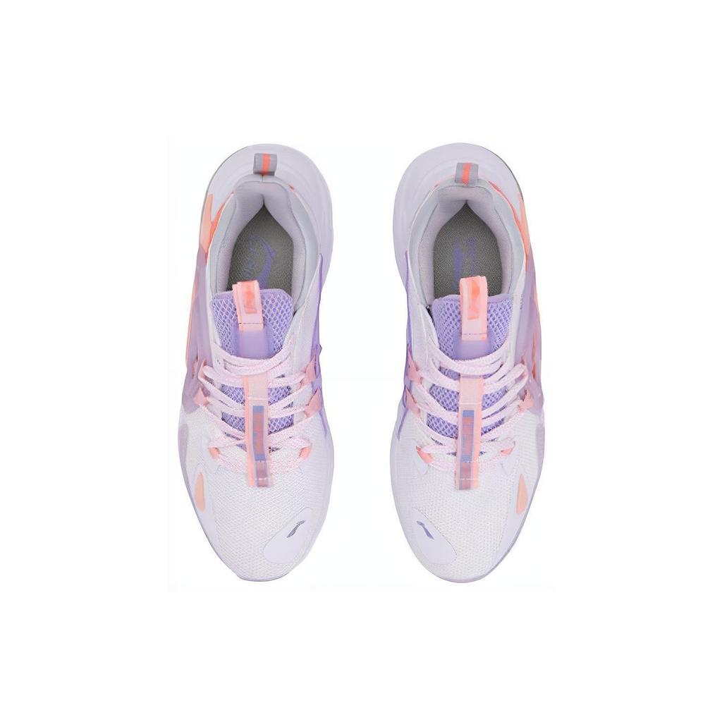 Li Ning Spark Fabric Trendy Slip Resistant Abrasion Resistant Low top Sports Casual Shoes Women's Peach Pink Orange AGLQ066-4