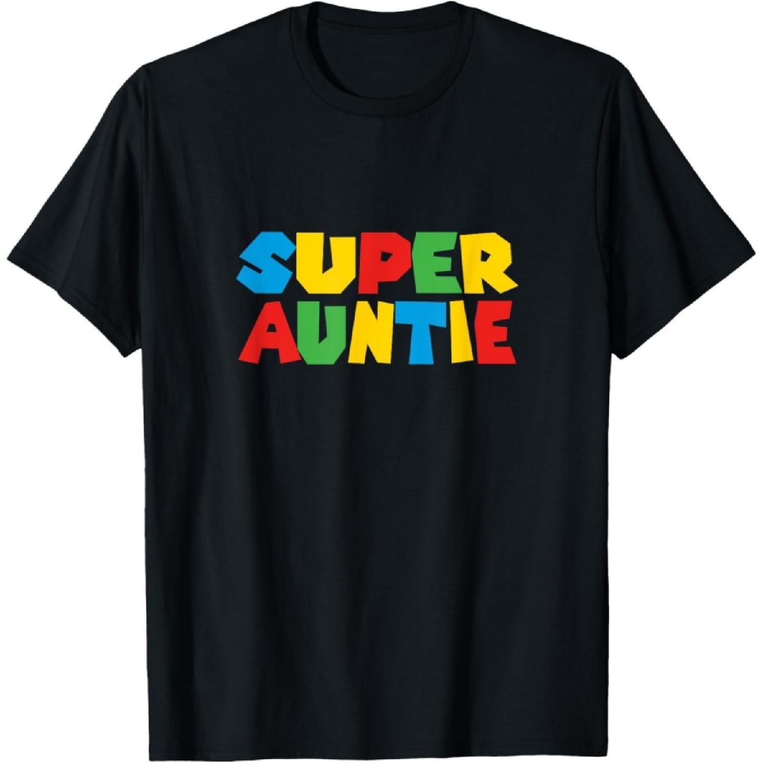 Gamer Aunt Super Auntie Funny Gaming Matching Dad & Mom kids T-Shirt S