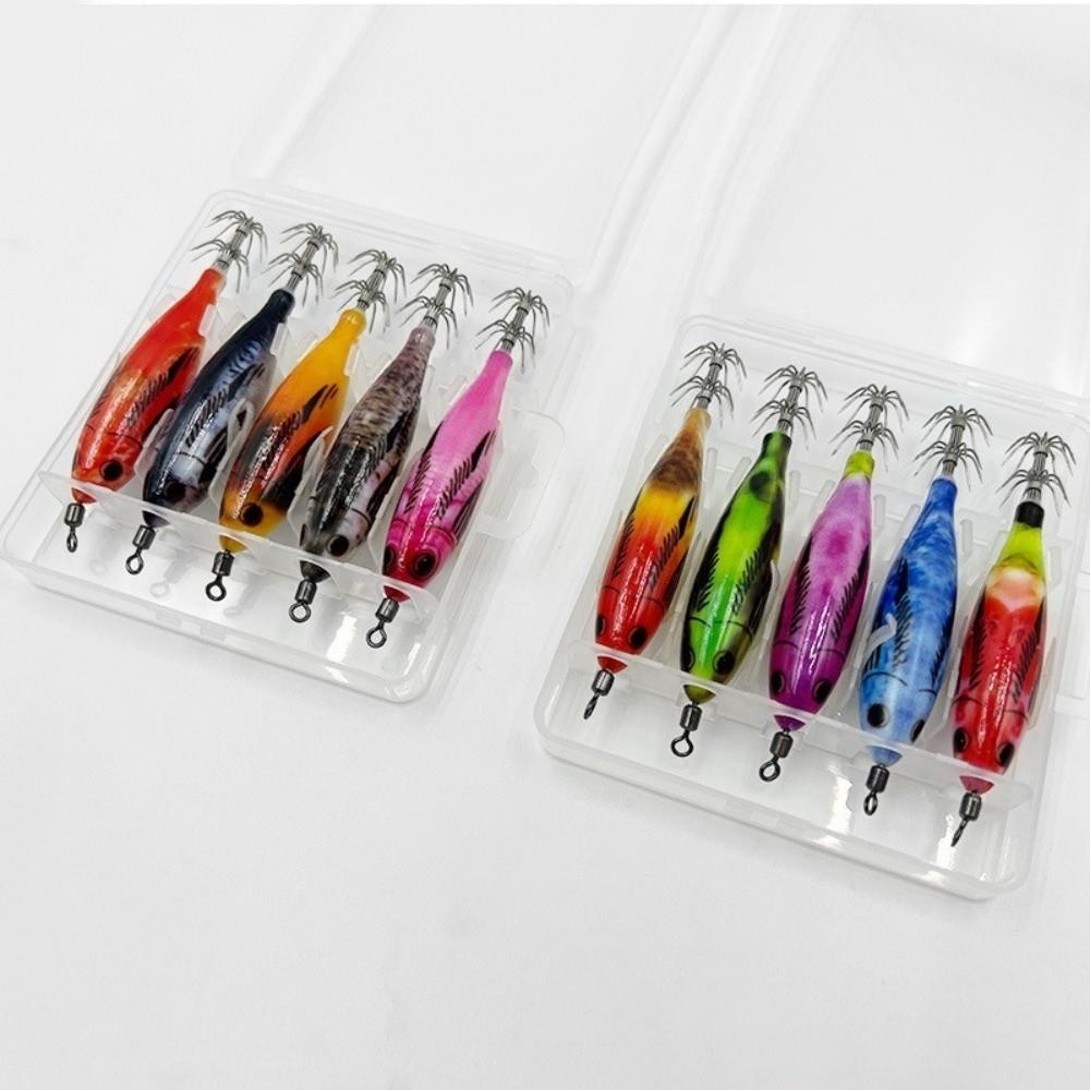 5.6g Weight Squid Jig Glow Feature ABS Sea Fishing Bait Hook Wood Shrimp Lure Sea Fishing