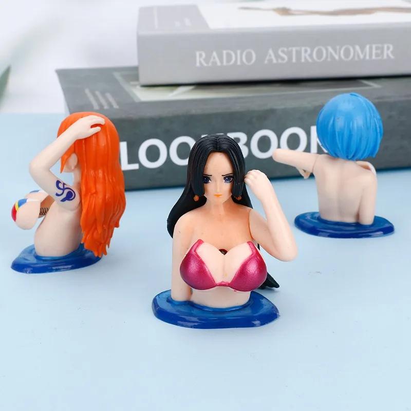 One Piece Action Figurine Beauty Model Chest Shaking Car Ornaments Shake Girl Dashboard Decoration Doll Bobbleheads Kawaii Sexy