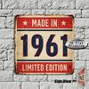 Vintage Made In  Limited Edition Metal Tin Sign Retro Birthday Year Iron Painting Wall Art Rustic th Birthday Gift Decor