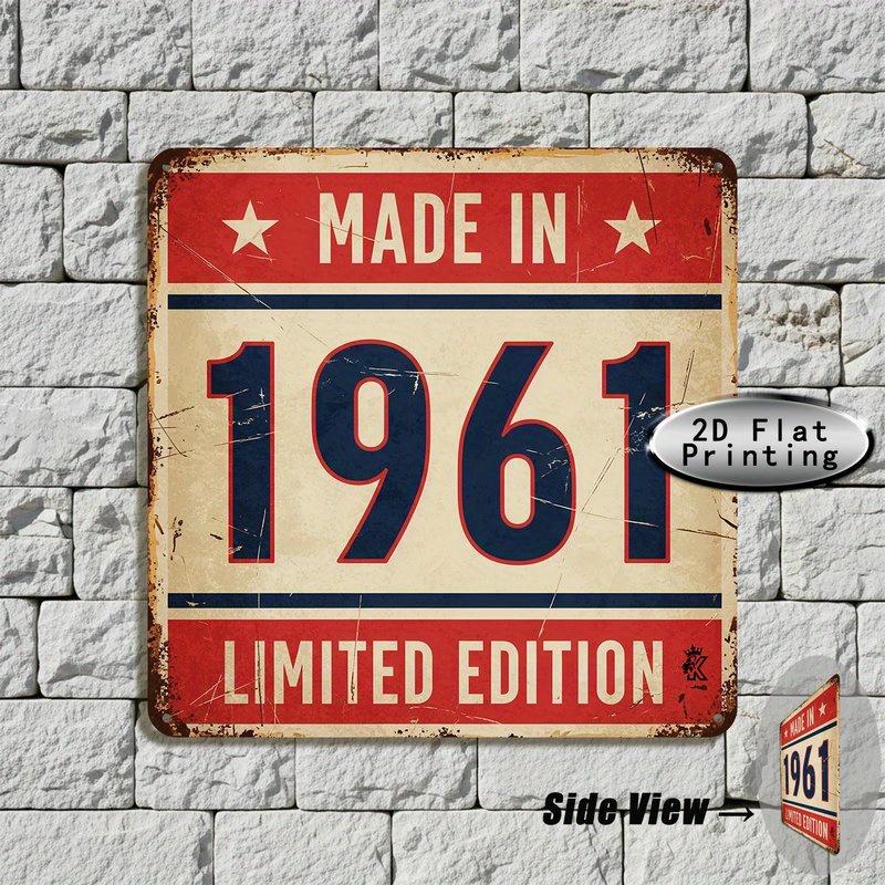 Vintage Made In Limited Edition Metal Tin Sign Retro Birthday Year Iron Painting Wall Art Rustic th Birthday Gift Decor