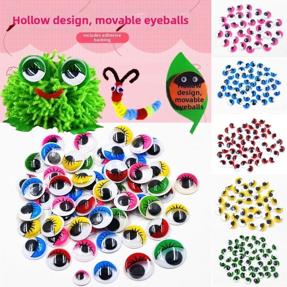 50/100pcs/bag Plastic Dolls Activity Eyes with Eyelashes DIY Kindergarten