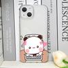 Funny Cartoon Bubududu Panda Couple Clear Phone Cases for iPhone 17 16 15 14 13 12 11 Pro Max XR 8 7 Plus 13 12 Mini Soft Cover