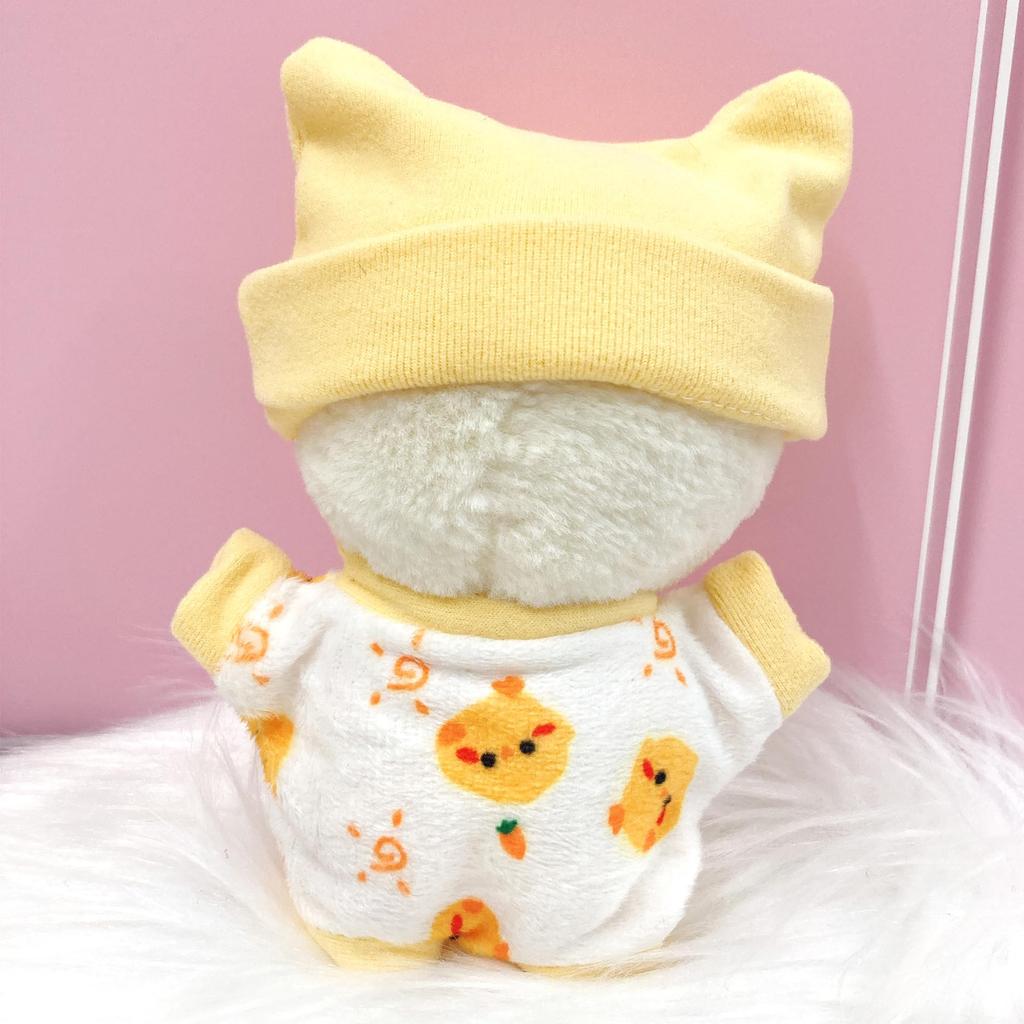 Manpuku Baby Romper Plush Clothes [Hat & Romper Set] for 10cm Chick, Plush Clothes, Kigurumi Accessories, Otaku Activities, Doll Mascot, K-Pop Doll