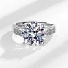 Cold wind super flash moissanite ring women's 925 silver Hong Kong style celebrity high-end fashion Valentine's Day simulation diamond ring