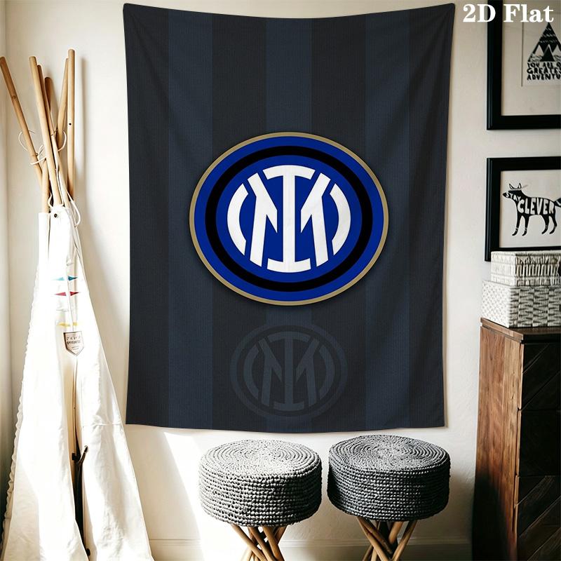 Inter Milan Logo Wallpaper Threepiece Set 1 Duvet Cover 2 Pillowcase Without Core Soft And Comfortable Bedding Set Christmas Birthday Gift
