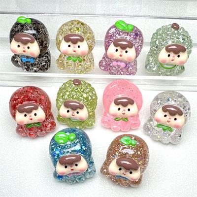 Transparent Sequin Fruit Girl Little Ornament Resin Accessories Desktop Decorative Toys Ornaments
