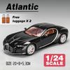 1/24 Scale Bugatti Atlantic Supercar Diecast Car Model Toy, Pull Back Toy Vehicle with Sound and Light for Kids Toddler Boys Girls Gift Collection
