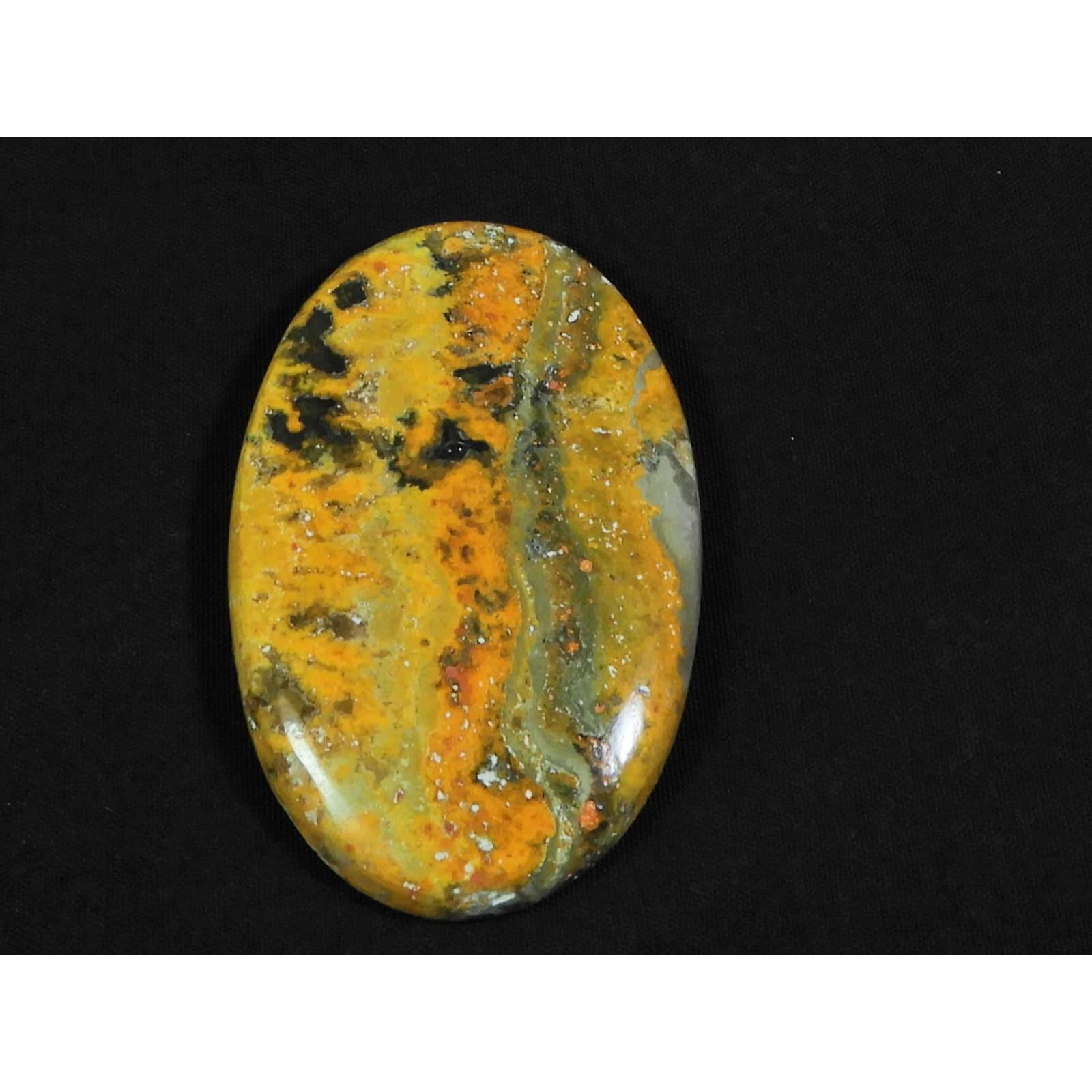 

79Cts. Natural Bumble Bee Jasper Oval Cabochon Loose Gemstone 31X48X06 MM D-74