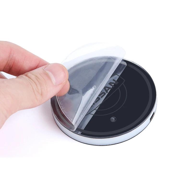 AUW3  Luminous Car Water Cup Coaster Holder 7 Colorful USB Charging Auto Led Atmosphere Light For Nissan Qashqai J10 J11 Accessories