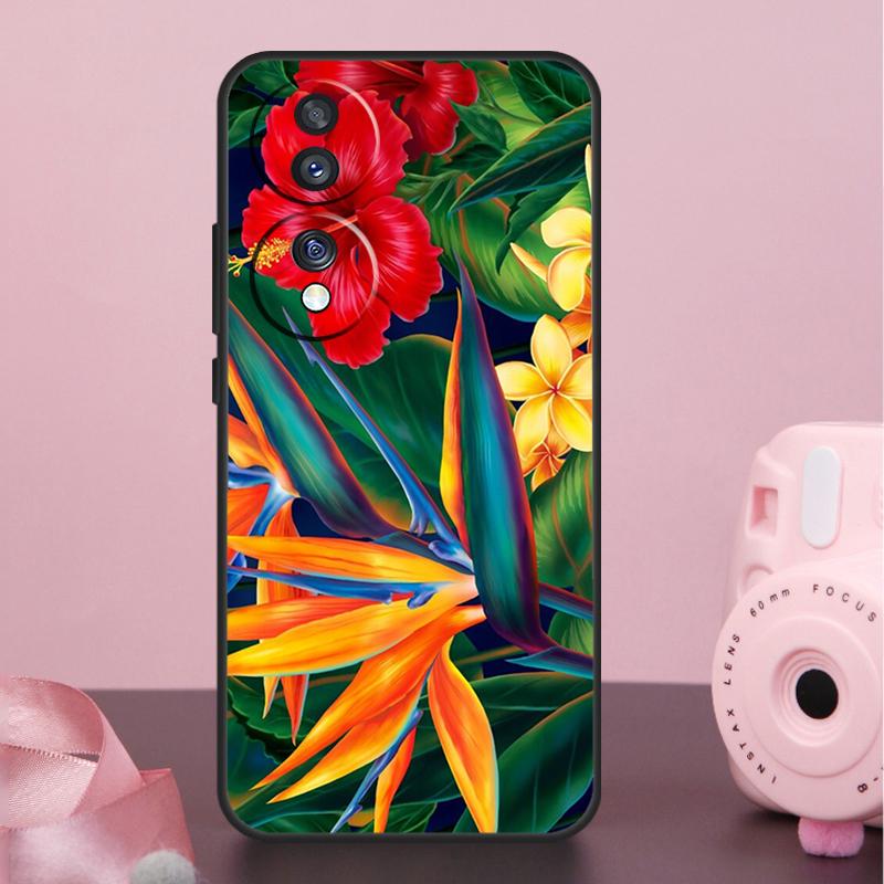 Tropical Paradise Hawaiian Flower Case For Honor 400 Pro 200 50 70 90 X9a X9b X9c X9d X8b X8c Win Magic 7 Lite 5 6 8 Pro Cover