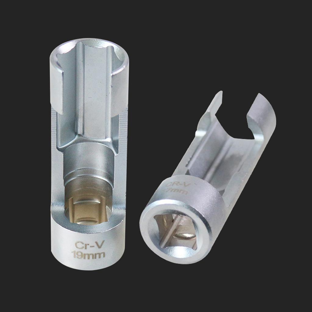 17/19mm Diesel Injector Fuels Pipe Hexagonal Opening Removal Sleeve Oxygen Sensor Wrench Pipe Socket Workshop Hand Tool